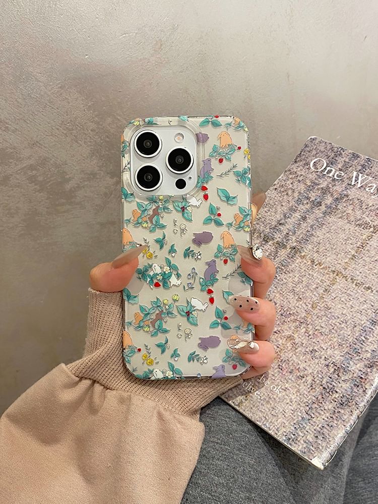Floral Rabbit Phone Case / Strap / Set