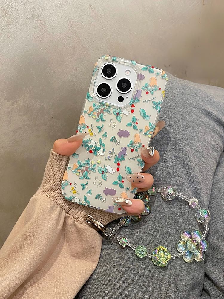 Floral Rabbit Phone Case / Strap / Set