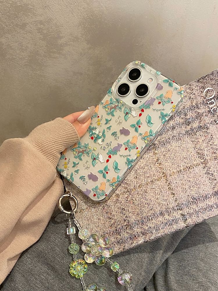 Floral Rabbit Phone Case / Strap / Set