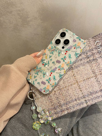 Floral Rabbit Phone Case / Strap / Set