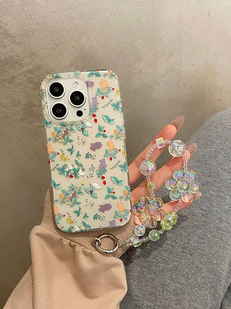 Floral Rabbit Phone Case / Strap / Set
