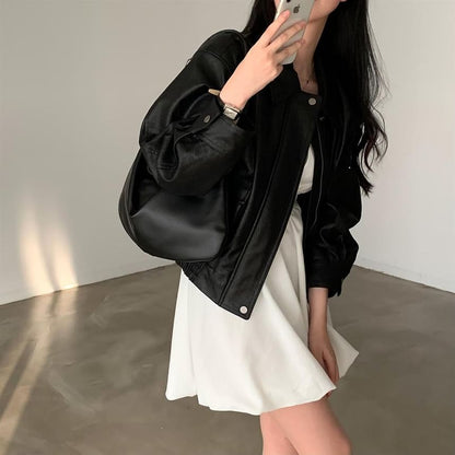Plain Mini A-Line Dress with Spaghetti Straps