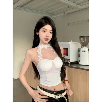 Crop Cami - Lace Trim Plain Style