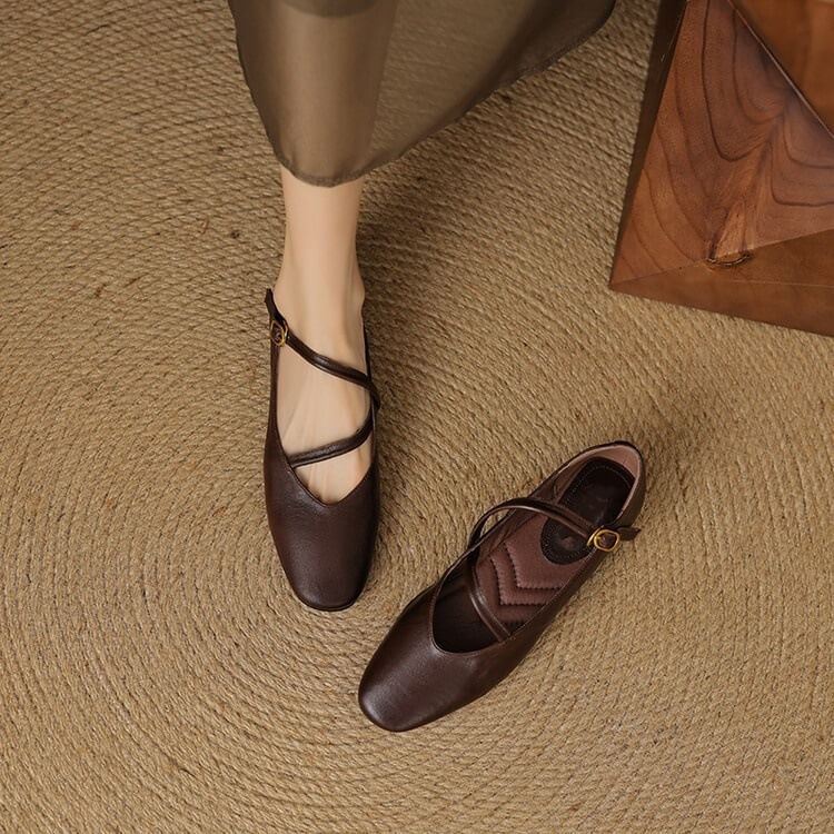 Faux Leather Pointed Flats