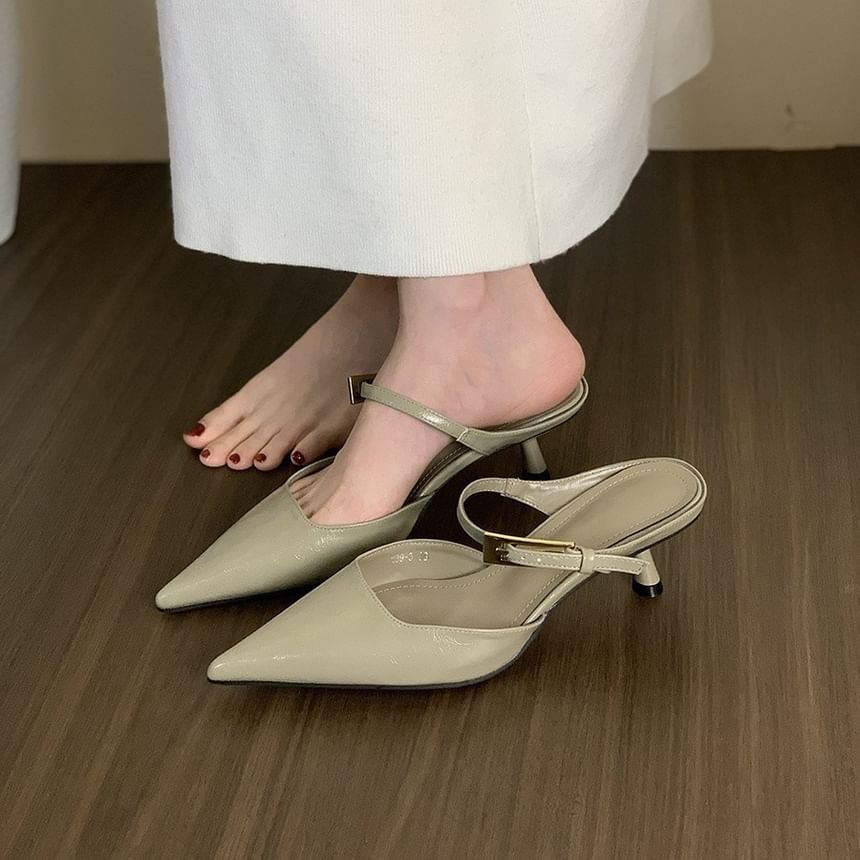 Mules Kitten Pointed Heel
