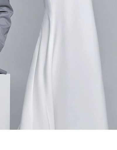 Off Shoulder Plain A-Line Wedding Gown