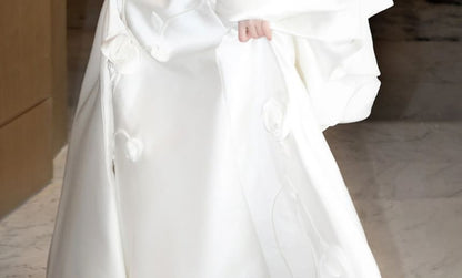 Strapless Plain Trained A-Line Wedding Gown