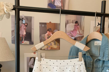 High Waist Lace Panel Bow Accent Mini A-Line Skirt