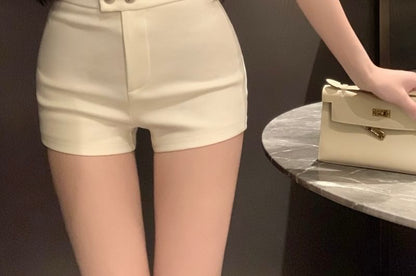 High Waist Plain Hot Pants
