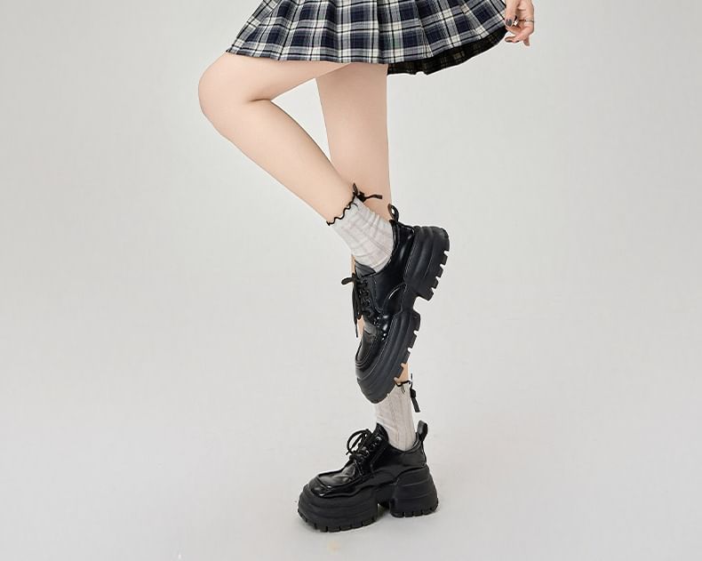 High Rise Plaid Pleated Mini A-Line Skirt