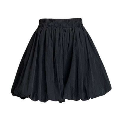 High Waist Plain Paperbag Mini Skort