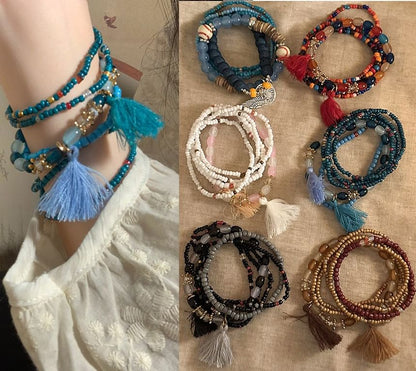 Tassel Bead Bracelet (Various Designs)