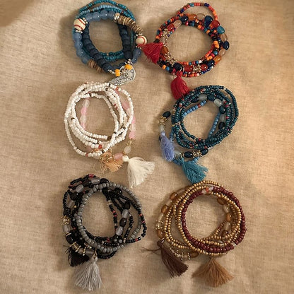 Tassel Bead Bracelet (Various Designs)