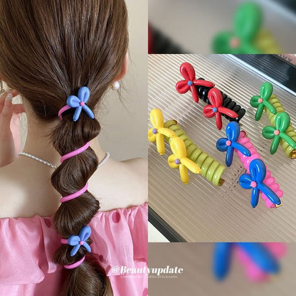 Floral / Ribbon / Bead Coil Hair Tie (Various Designs)