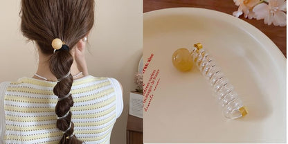 Floral / Ribbon / Bead Coil Hair Tie (Various Designs)