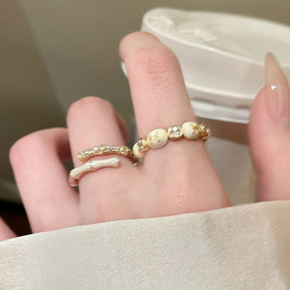 Embellished Glaze Alloy Open Ring (Various Designs)