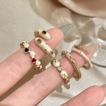 Embellished Glaze Alloy Open Ring (Various Designs)