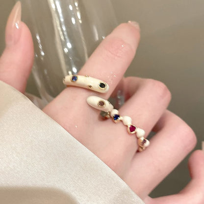 Embellished Glaze Alloy Open Ring (Various Designs)