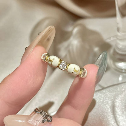 Embellished Glaze Alloy Open Ring (Various Designs)