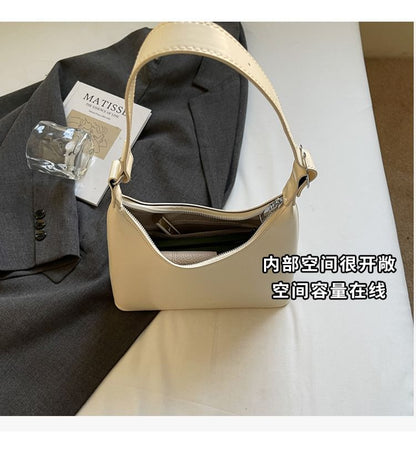 Faux Leather Lettering Shoulder Bag