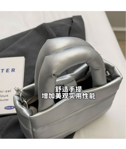 Plain Top Handle Bucket Bag