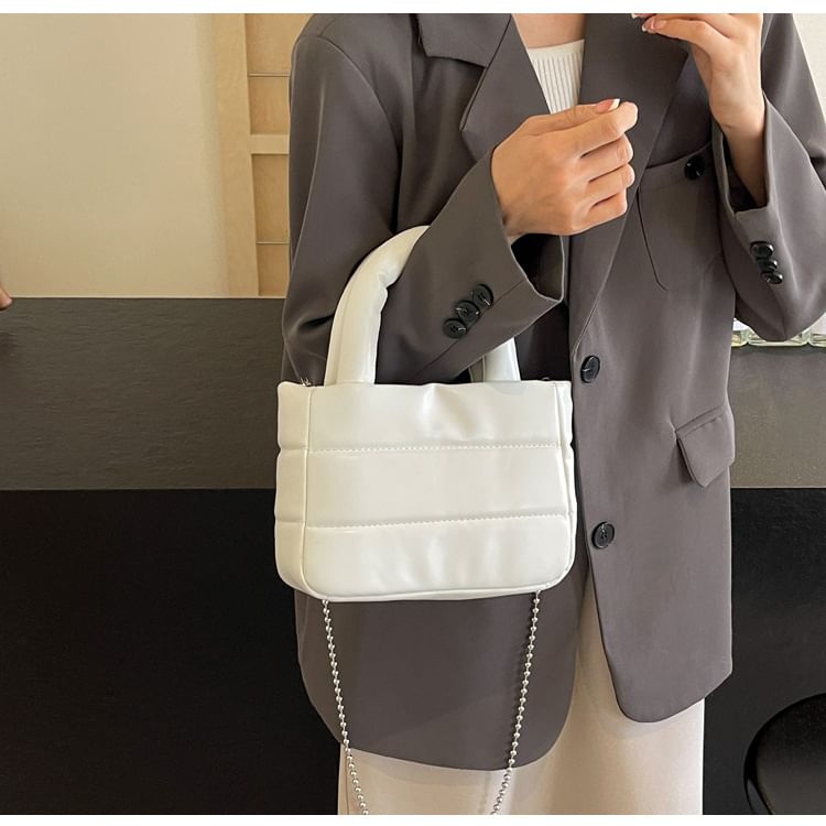 Plain Top Handle Bucket Bag