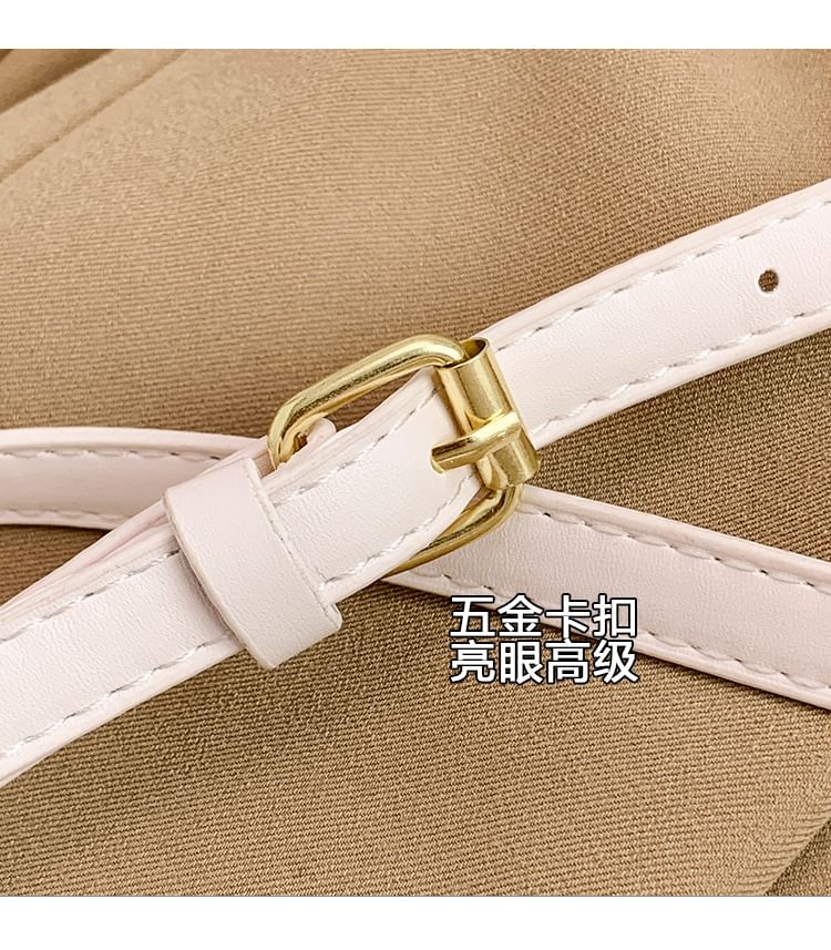 Faux Leather Woven Flap Crossbody Bag