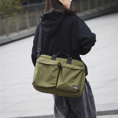 Multi-Pocket Nylon Crossbody Bag