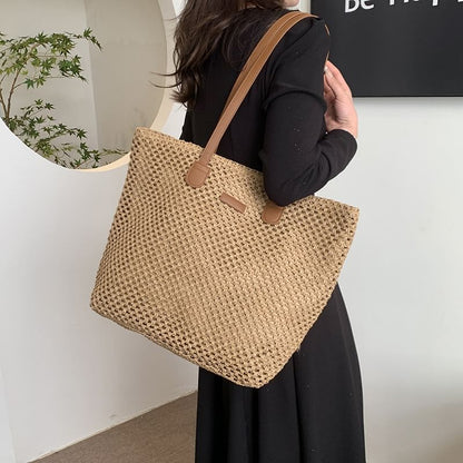Perforated Straw Tote Bag