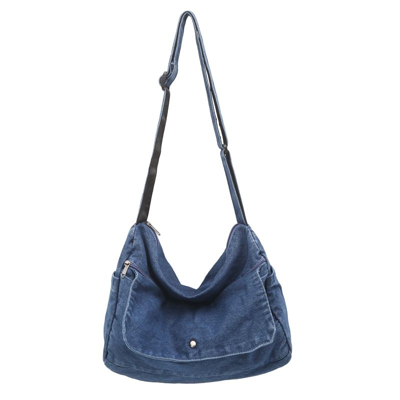 Sac bandoulière en denim délavé
