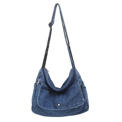 Sac bandoulière en denim délavé