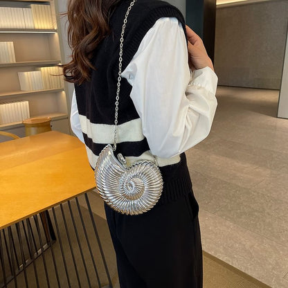 Chain Strap Shell Evening Bag