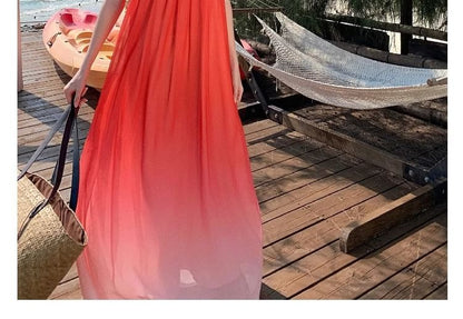 Ombre Maxi Sundress with Spaghetti Straps