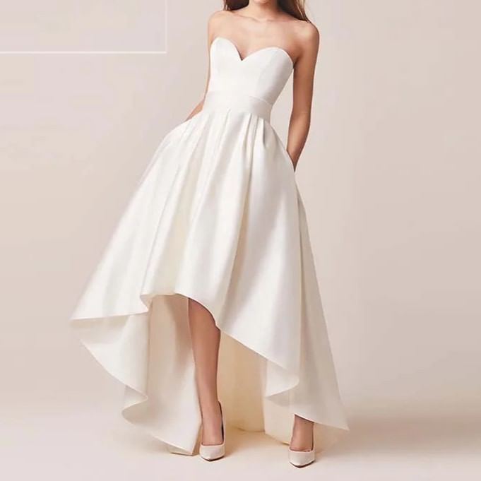 Sweetheart Neckline High Low A-Line Evening Dress