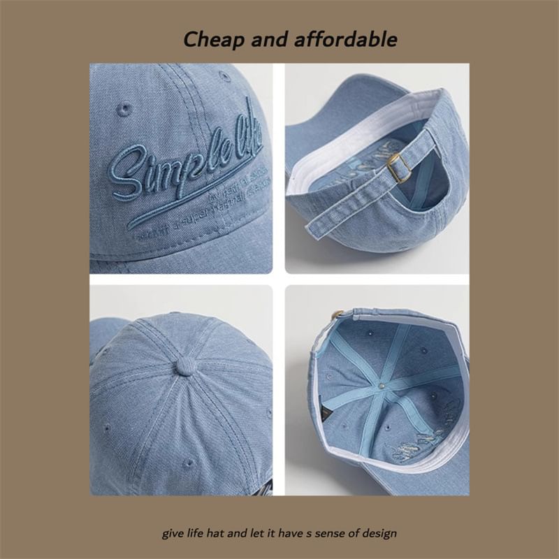 Embroidered Washed Letter Cap