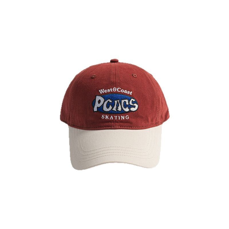 Letter Embroidered Cap Two-Tone
