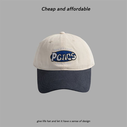 Letter Embroidered Cap Two-Tone