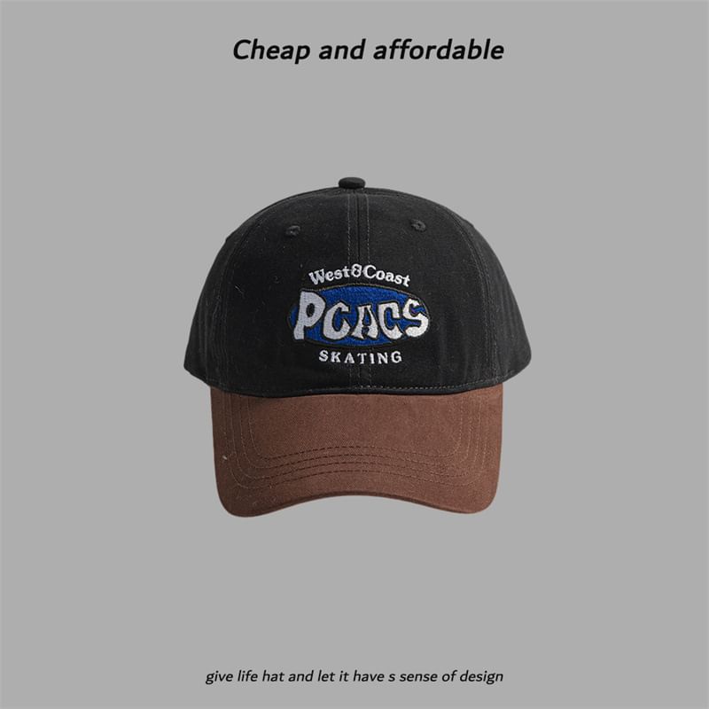 Letter Embroidered Cap Two-Tone