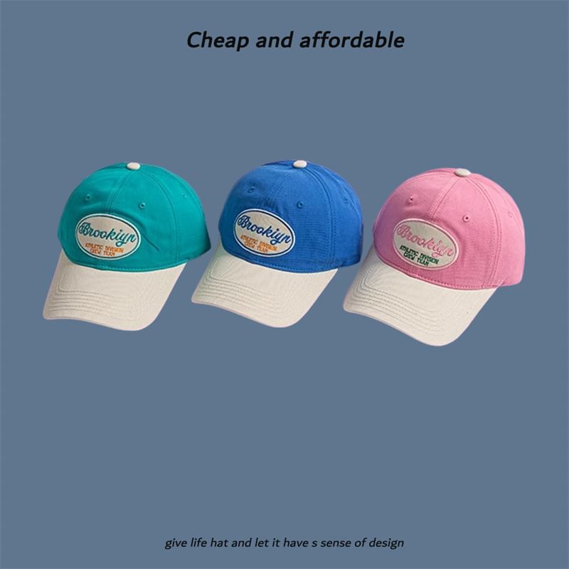 Embroidered Letter Cap Two-Tone
