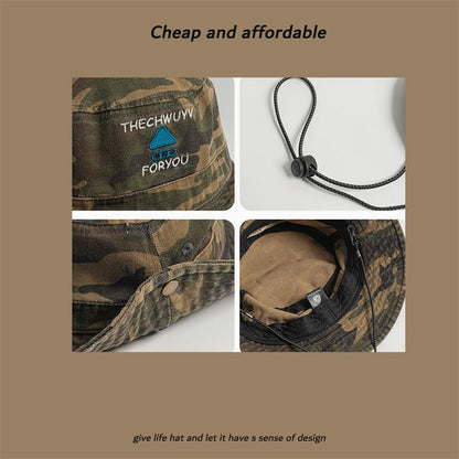 Hat Drawstring Sun Camo Print