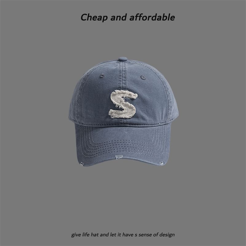 Applique Distressed Cap Letter