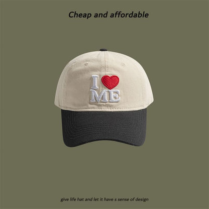Two-Tone Embroidered Cap Heart