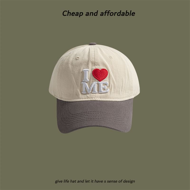 Two-Tone Embroidered Cap Heart
