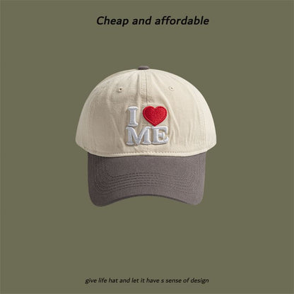Two-Tone Embroidered Cap Heart