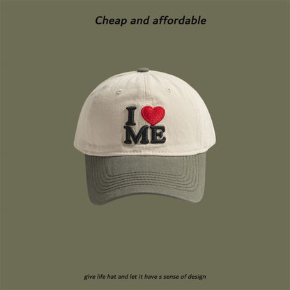 Two-Tone Embroidered Cap Heart