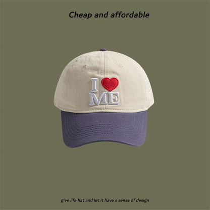 Two-Tone Embroidered Cap Heart