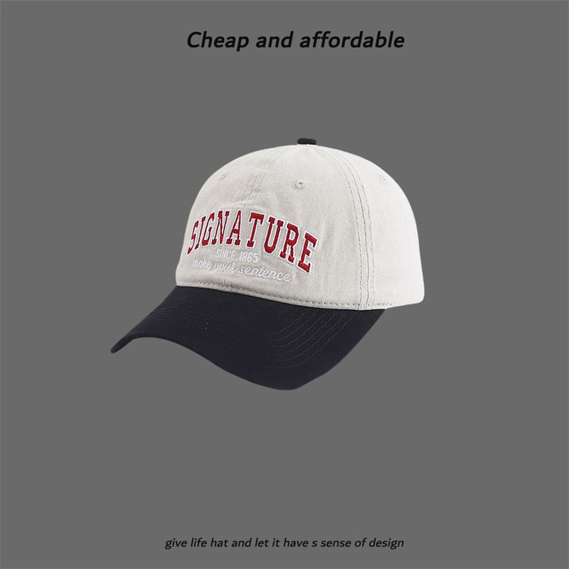 Embroidered Two-Tone Letter Cap