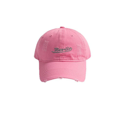 Letter Distressed Embroidered Cap