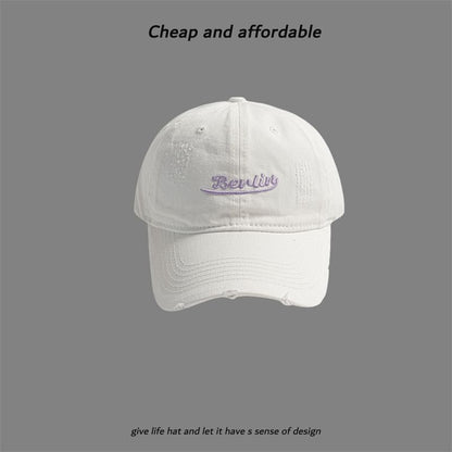 Letter Distressed Embroidered Cap