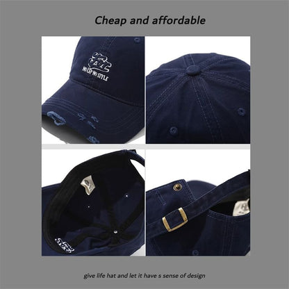 Letter Distressed Cap Embroidered